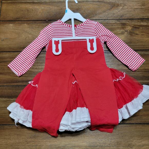 2 Pc Emily Rose Christmas Tutu Dress w/ Red Pants - Size 18M - Picture 3 of 6